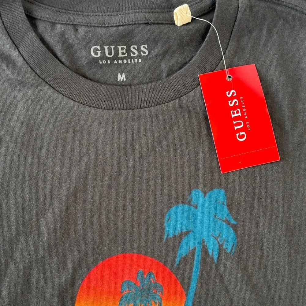 GUESS Los Angeles Pacific Coast Graphic Tee T-Shirt Mens Size M Charcoal - Picture 5 of 8